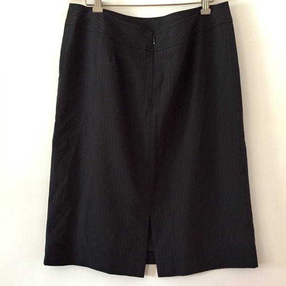 Tharari Black Pin-Stripe Pencil Skirt Size 10 - Picture 2 of 5